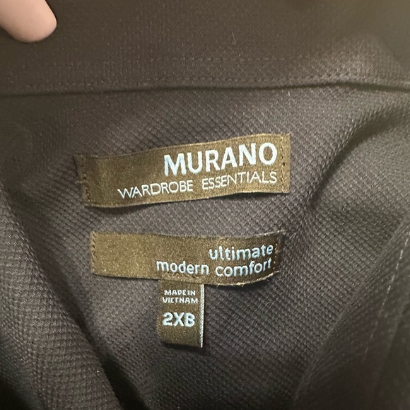 Murano Ultimate Modern Comfort Dress Shirt 2XB Navy Blue Stretch Cotton Blend - Picture 7 of 8